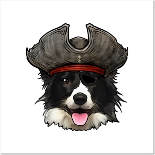 Border Collie Pirate Posters and Art